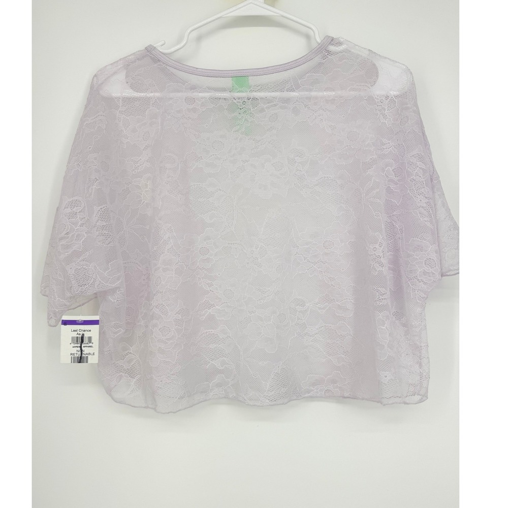 Honeydew Womens Floral Lace Crop Top Sheer Lavender Purple Medium NEW - Picture 3 of 5